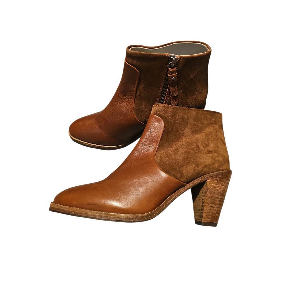 Boden sz 40 Harper brown leather suede ankle heel boots sz 8.5 bootie